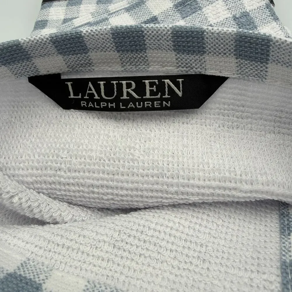 Lauren Ralph Lauren Kitchen Towels Set of 2 Blue White Gingham Check 17x28 NWT